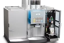Franke super-automatic machine with Bewley's branding