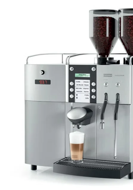 Super-automatic coffee machine with twin grinders